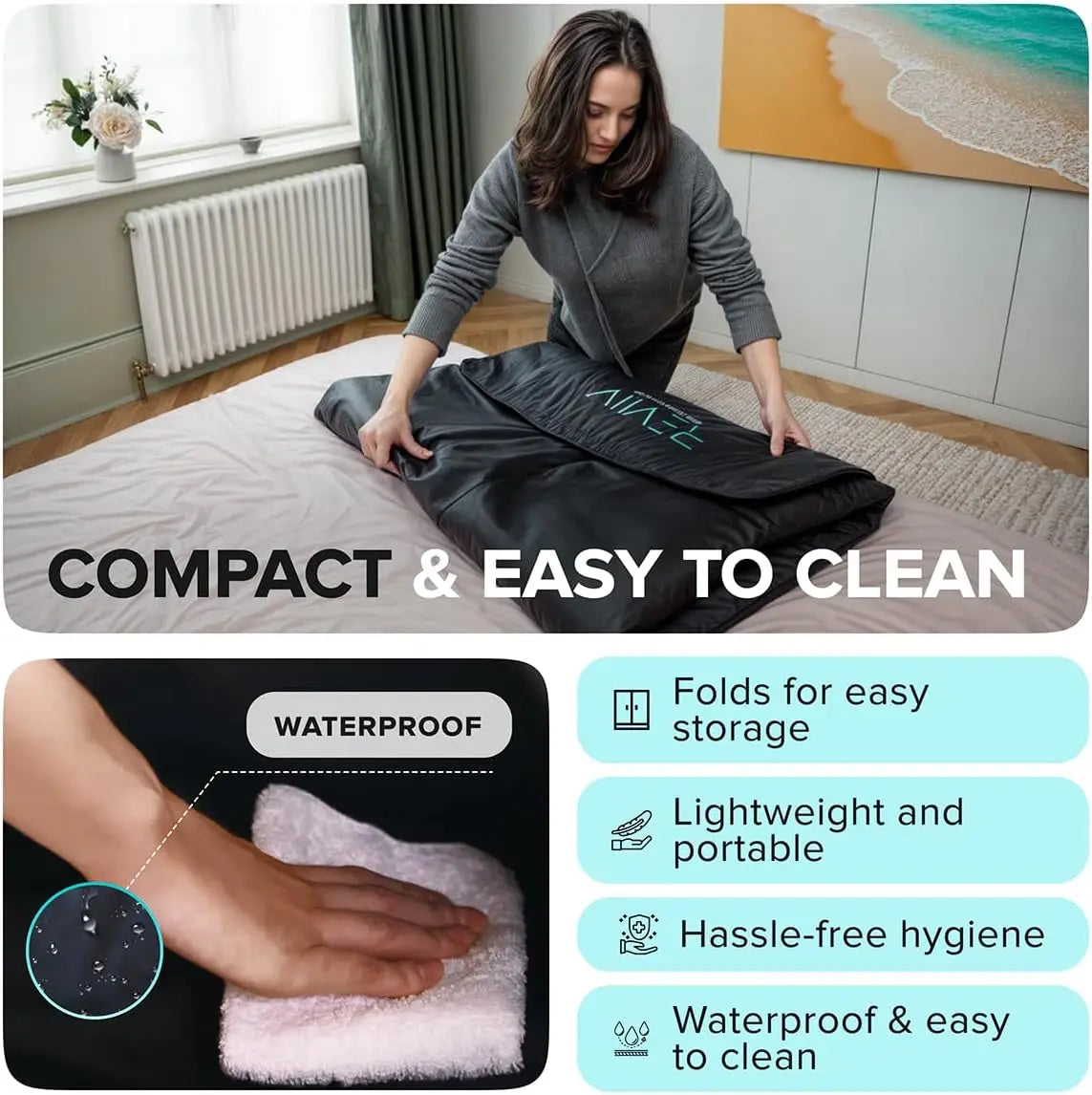 Portable Far Infrared Sauna Blanket With Zipper Arm Holes