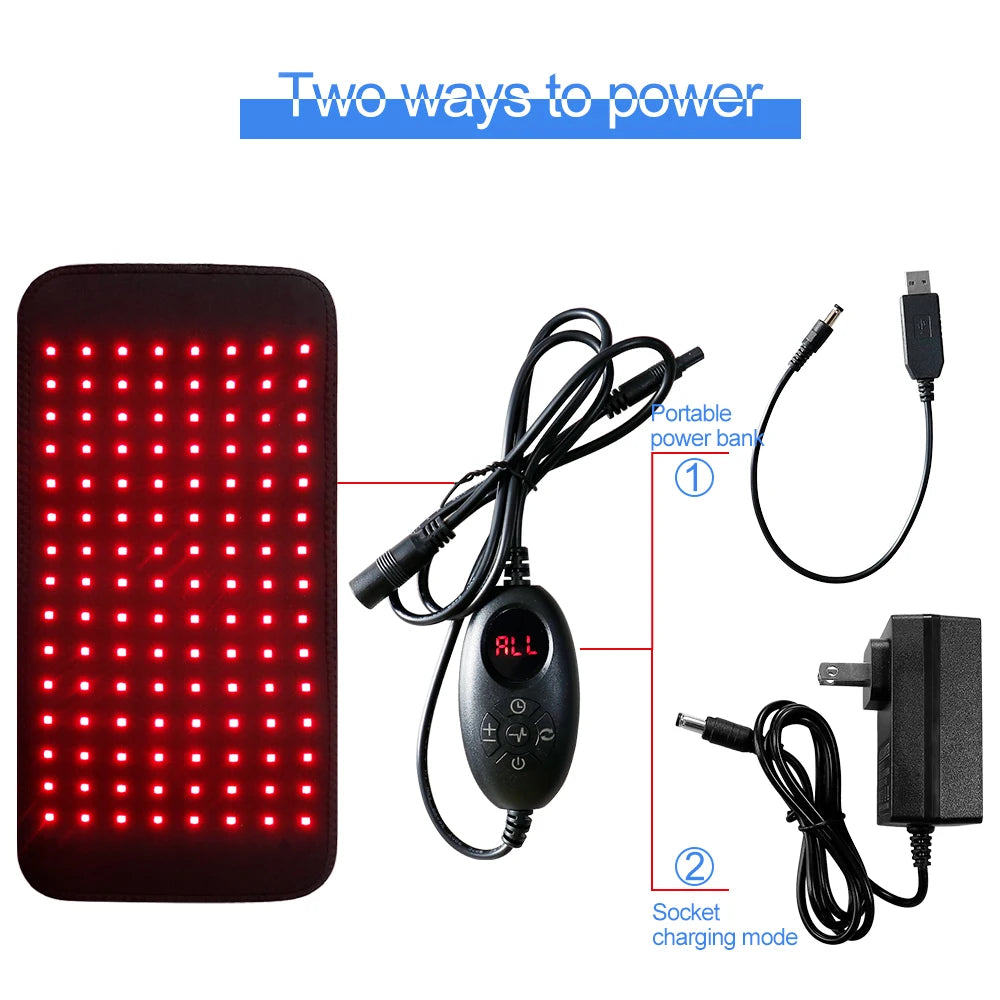 120 LEDs Red Light Belt Red＆Infrared 850nm 660nm Back Pain Relief Wrap Home Use Joint Muscle Relieve Beauty Health Tool