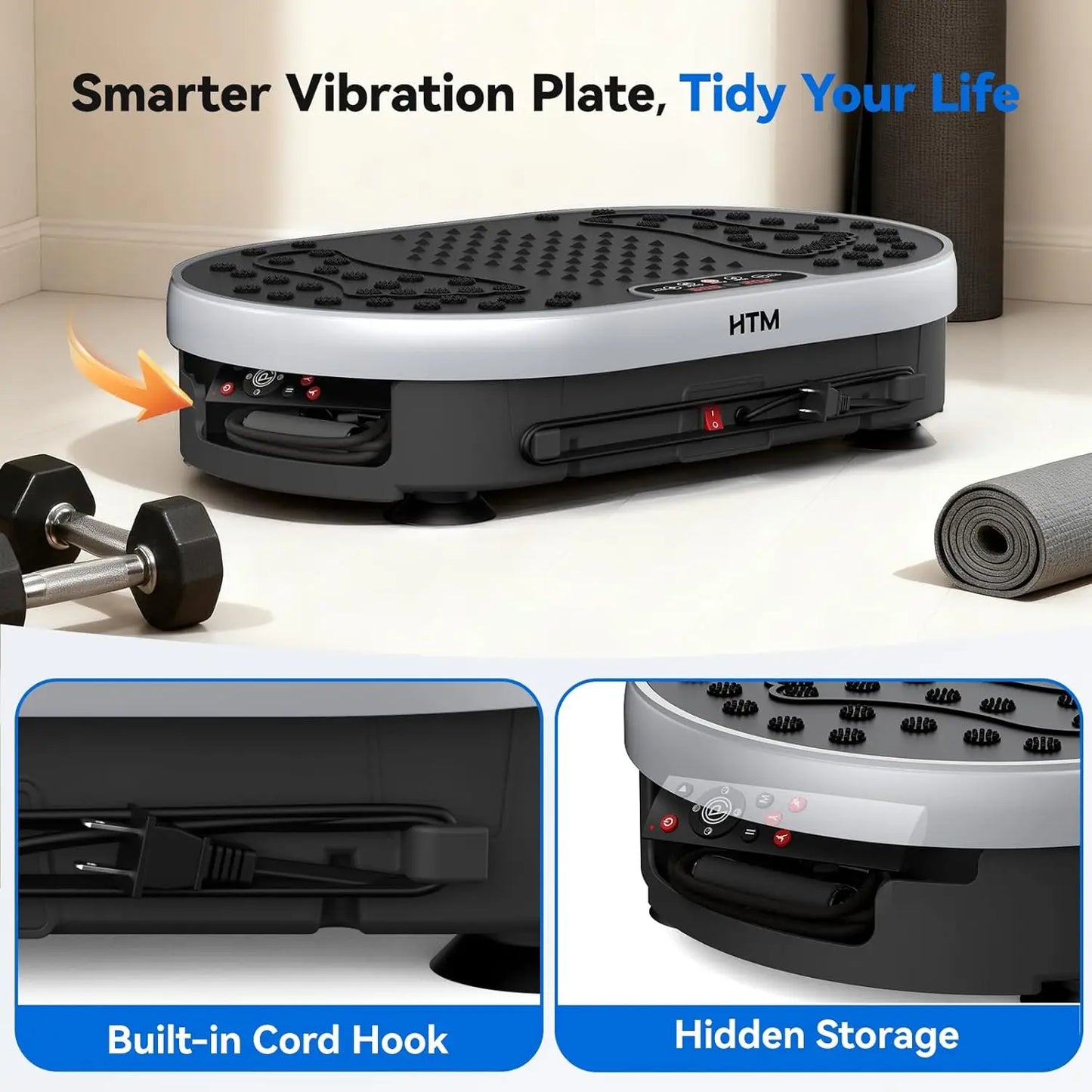 HTMM Vibration Plate Machine with 120 Speeds and 9 Presets