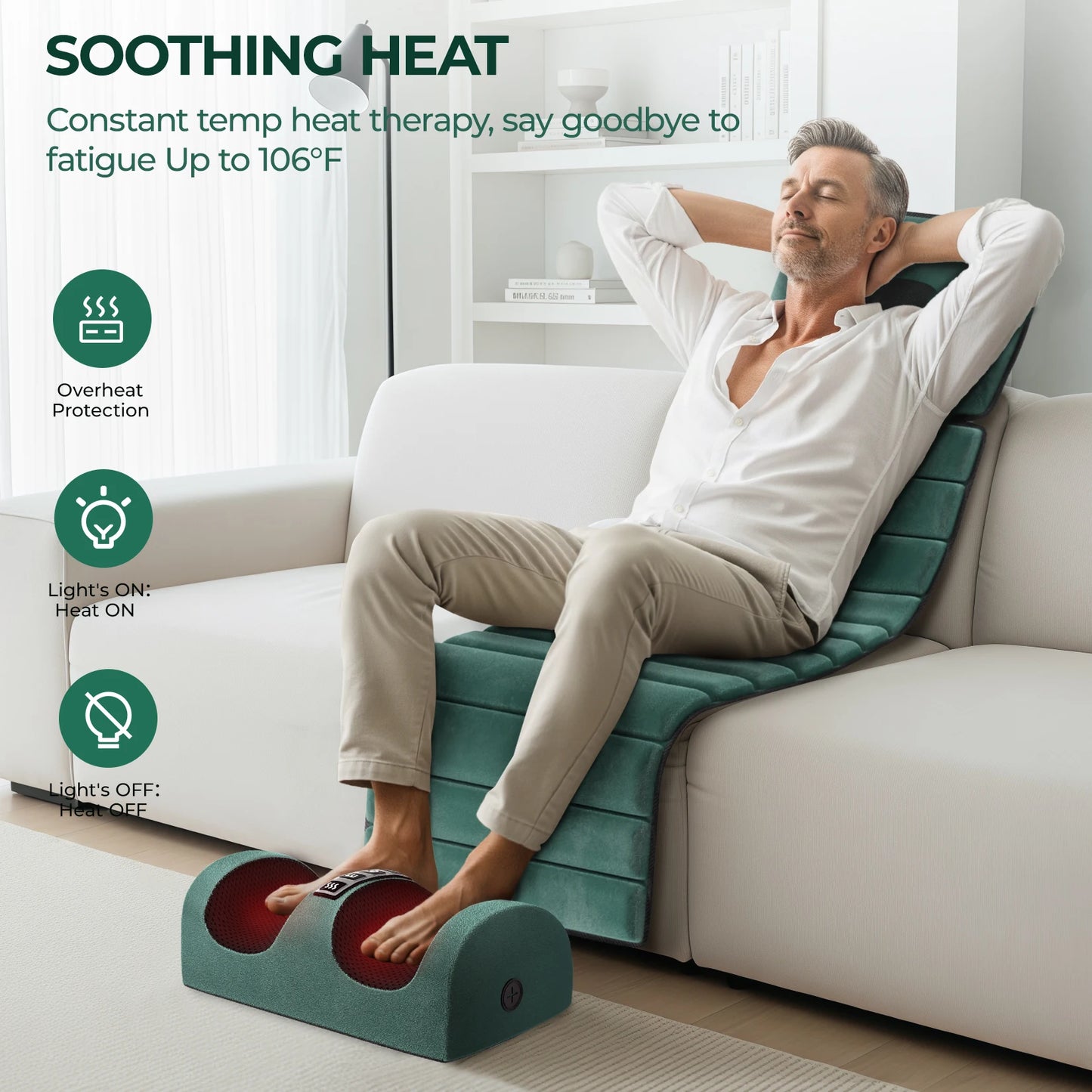 HIMOU Full Body Massage Mat With Heat Detachable Massager Pad