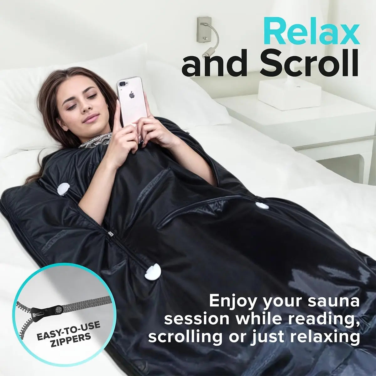 Portable Far Infrared Sauna Blanket With Zipper Arm Holes