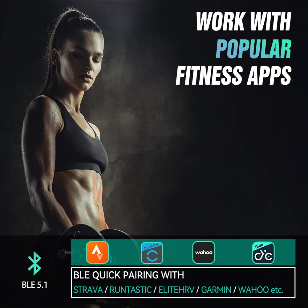 CYCPLUS Heart Rate Sensor Belt Bluetooth ANT Plus For Garmin