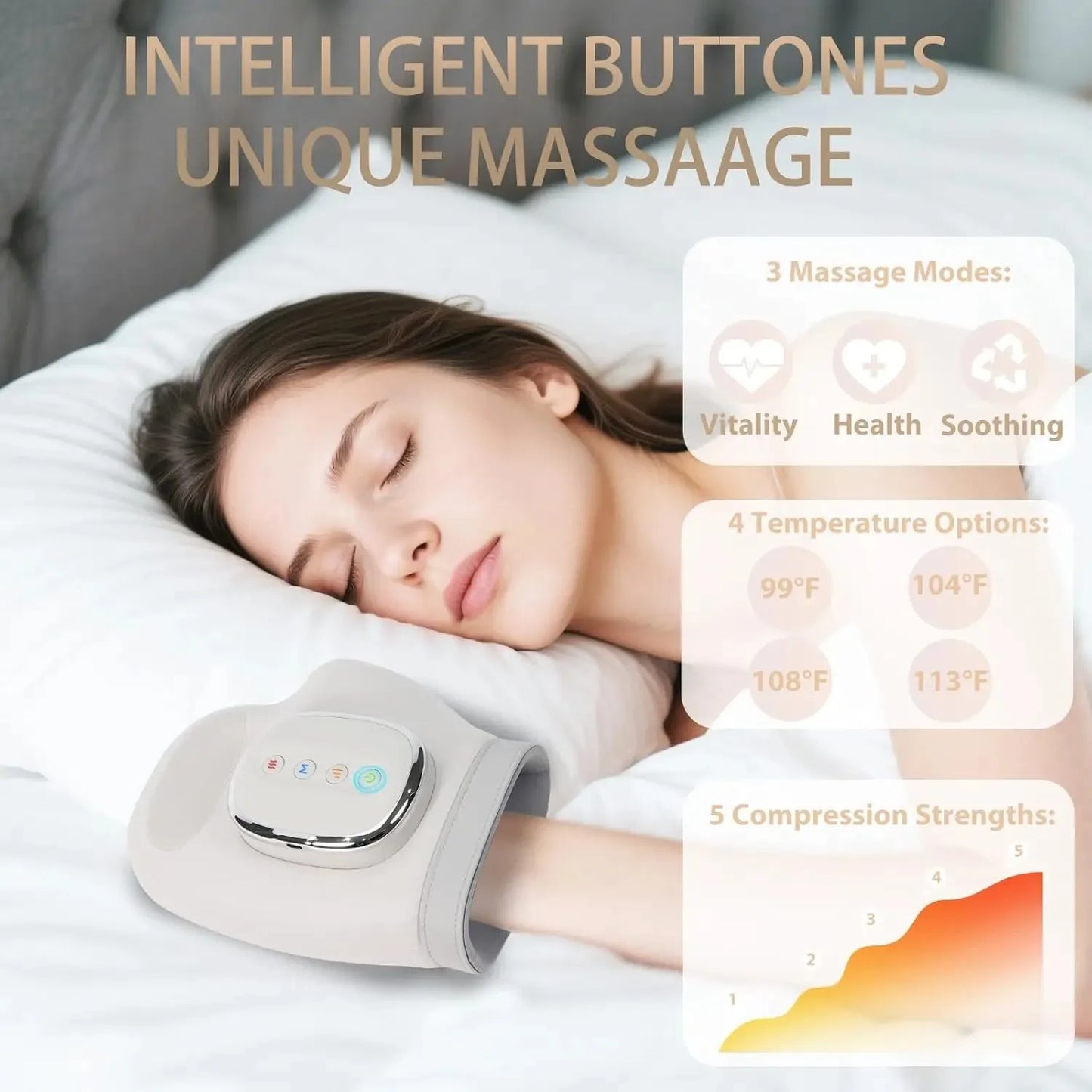 Hand Massager With Heat And Airbag Compression Kneading Massage