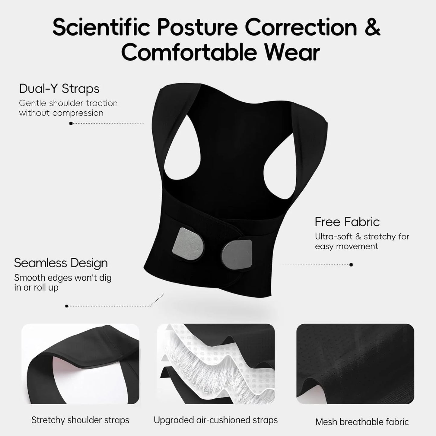 Invisible Posture Corrector For Women Back Brace With 3 Rib