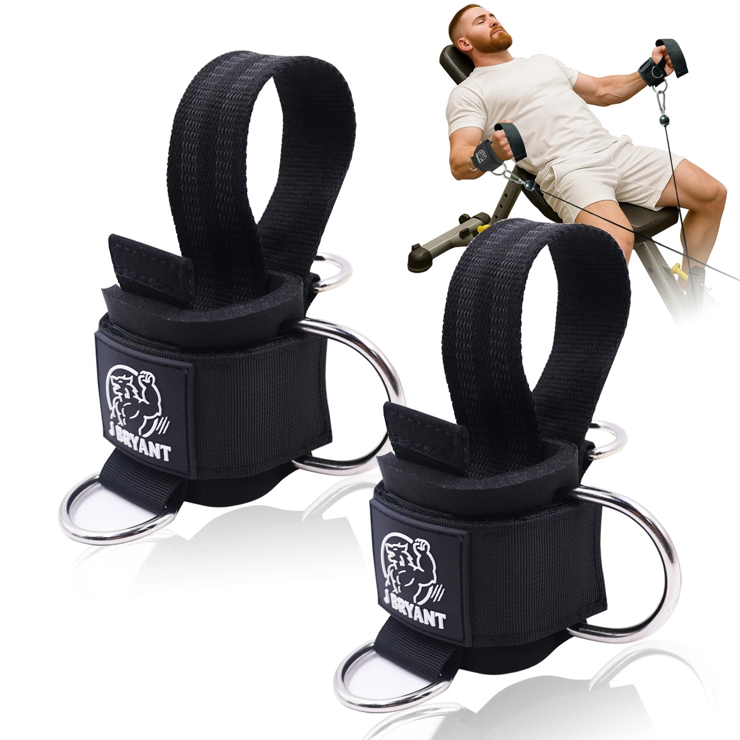 J Bryant Weight Lifting Straps With Wrist Cuffs D Ring