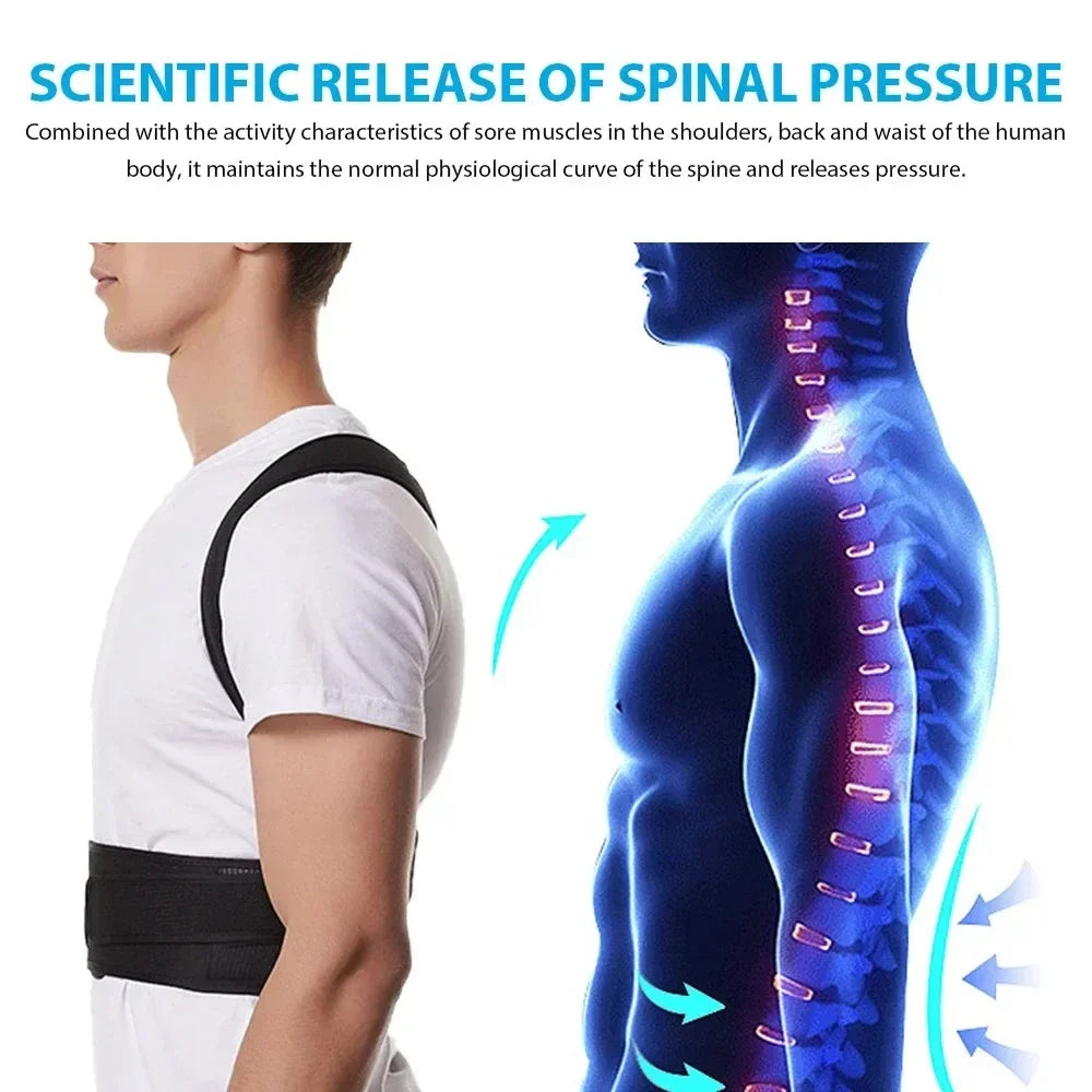 Back Brace Posture Corrector Belt For Shoulder Lumbar Support