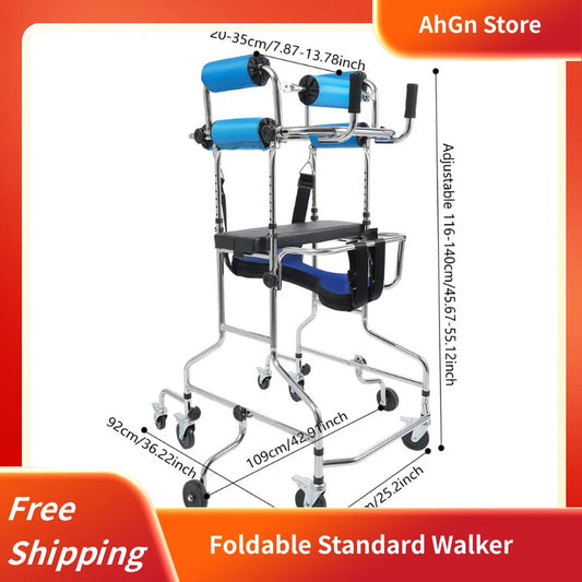 NONEM Rollator Walker With Adjustable Height And 8 Braked Wheels