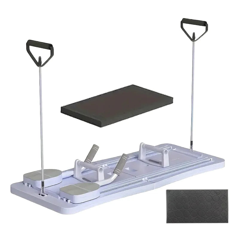 Multifunctional Foldable Pilates Reformer for Home Fitness
