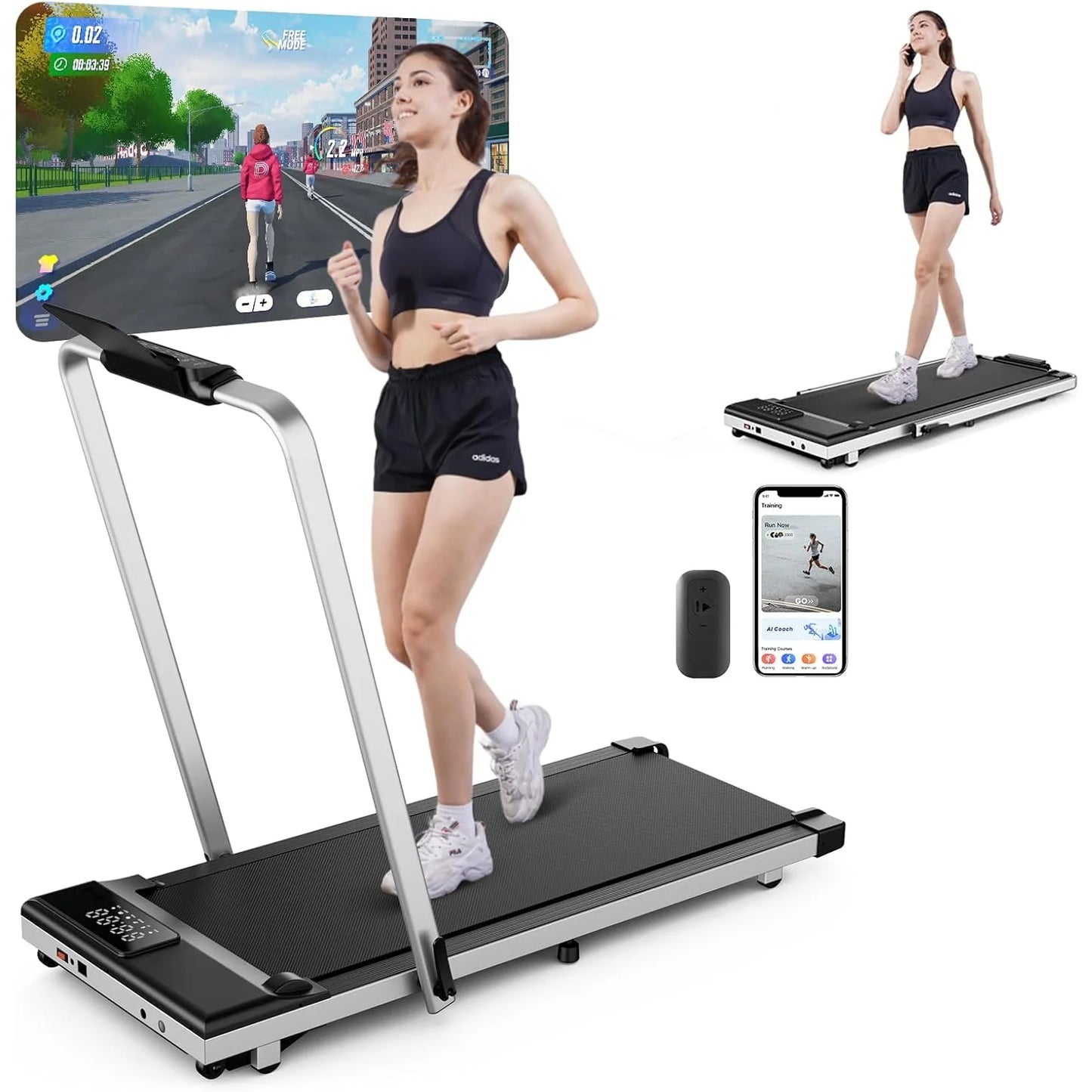 Superun 3in1 Walking Pad Treadmill Foldable Under Desk