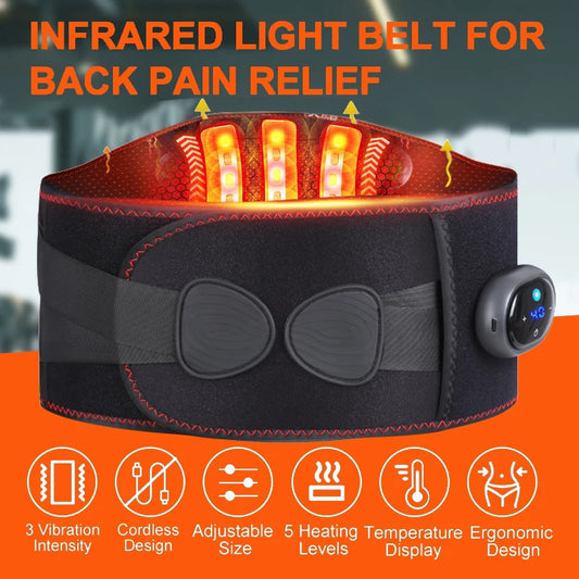 Cordless Heating And Massage Belt For Waist And Back Relief