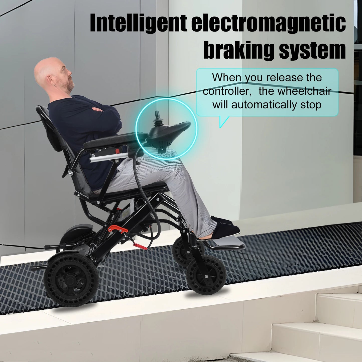 Lightweight Walker Electric Wheelchair Portable 500W Motor 12 Mile Range