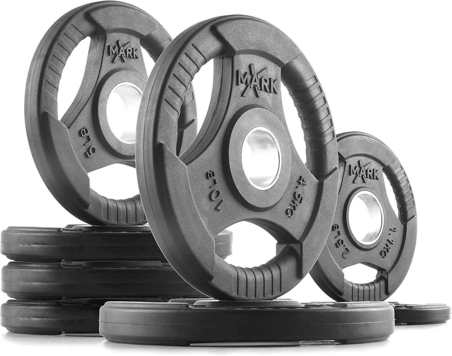 Weight Plates Set 45 Lb Rubber Coated Barbell Home Gym