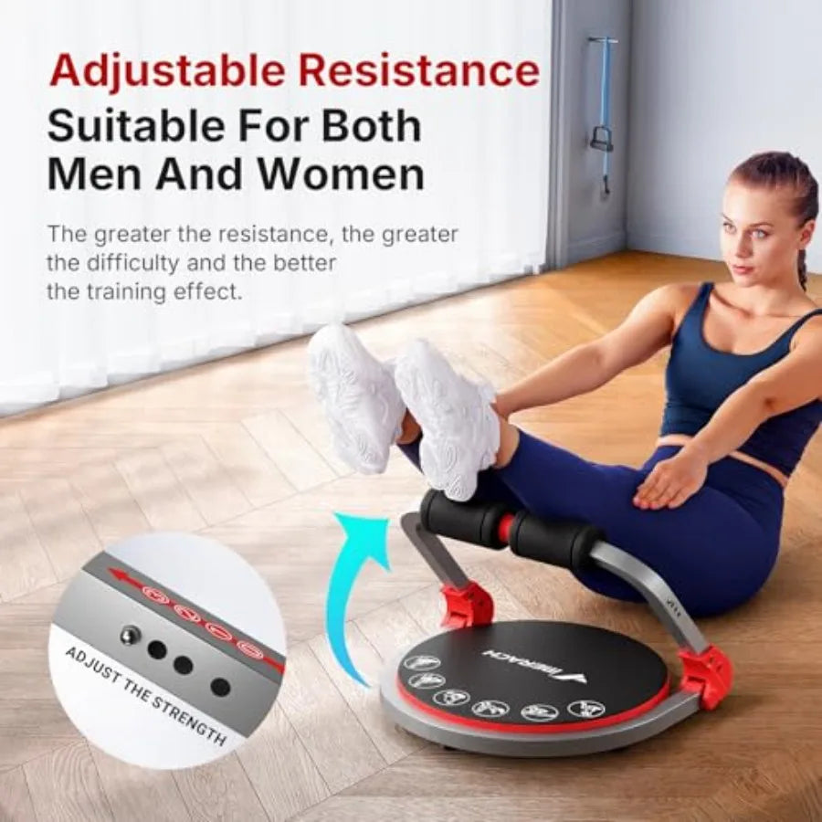 Ab Machine Sit Up Exercise Equipment with 3 Adjustable Resistance Levels Automatic Rebound Ab Crunch Machine for Core Wo