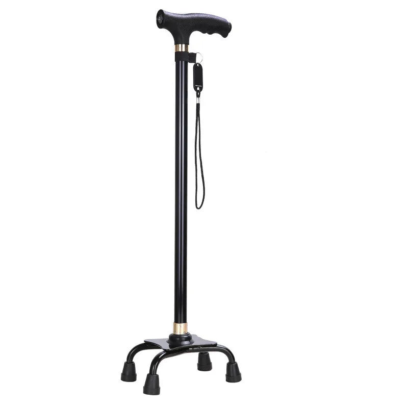 LED Light Adjustable Walking Stick For Seniors Aluminum Shaft