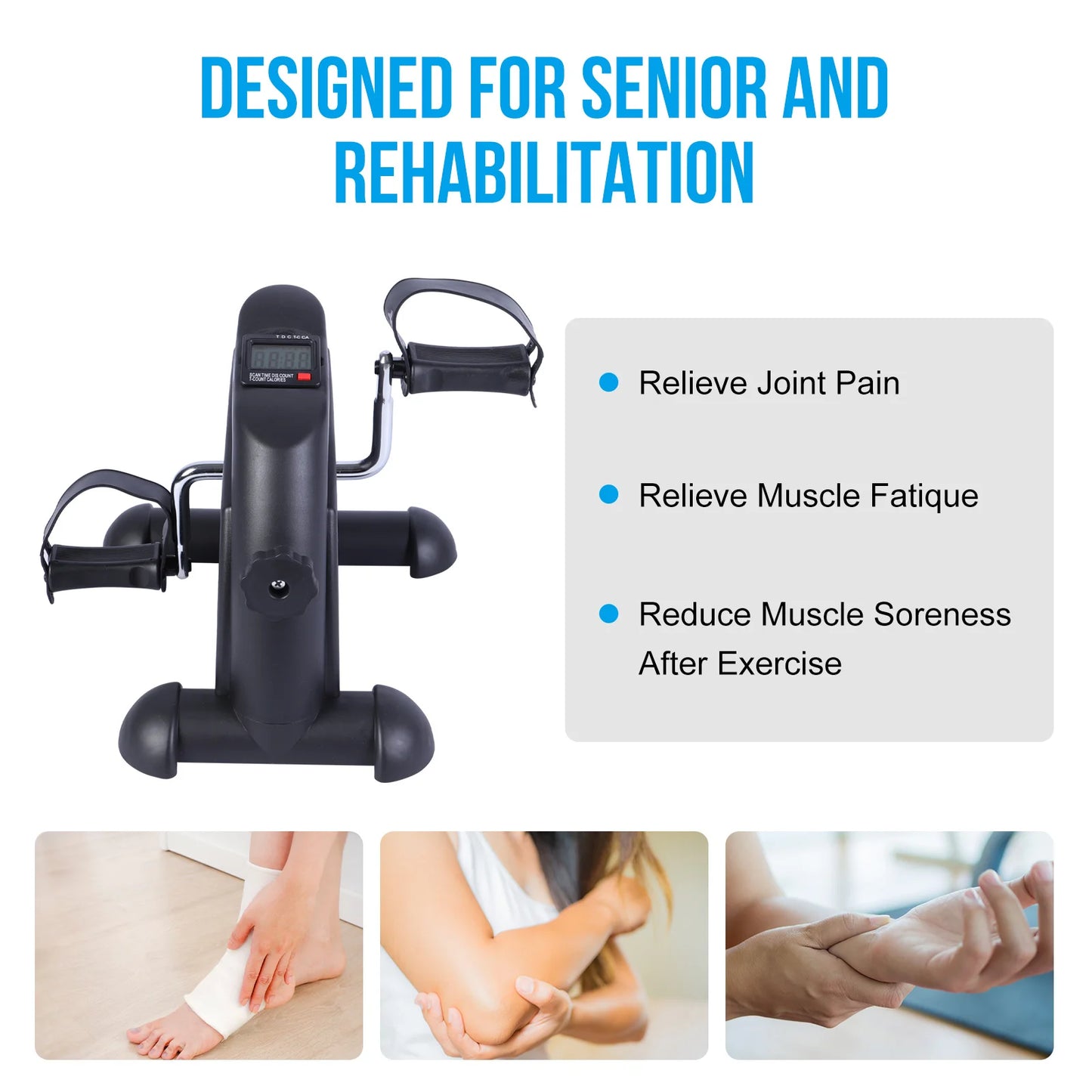 Under Desk Mini Pedal Exercise Bike With LCD Display