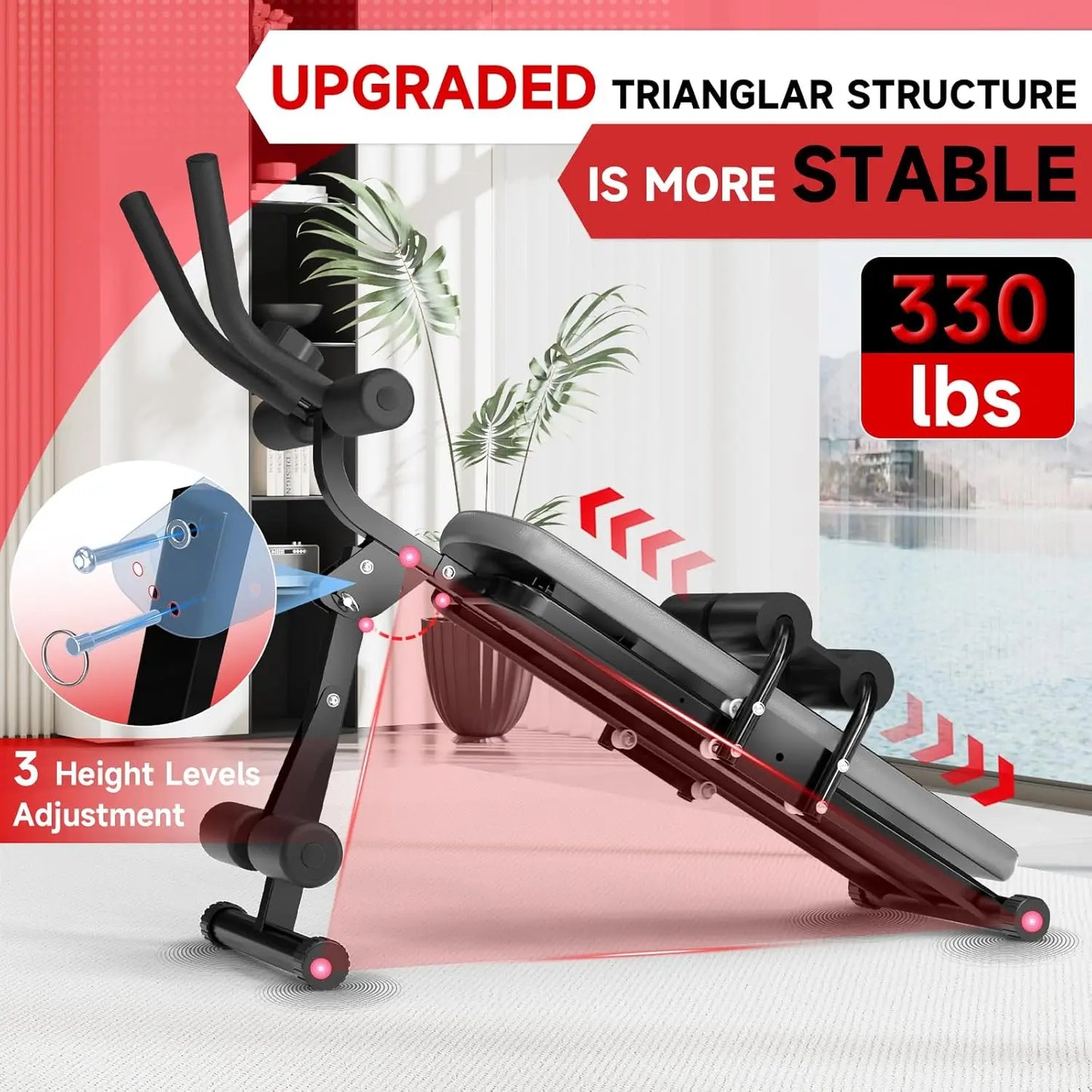 5-In-1 Adjustable Ab Workout Bench For Core Training