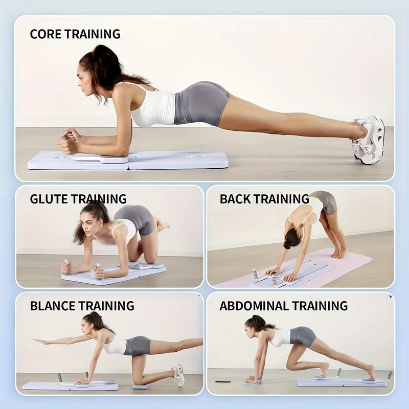 Multifunctional Foldable Pilates Reformer for Home Fitness