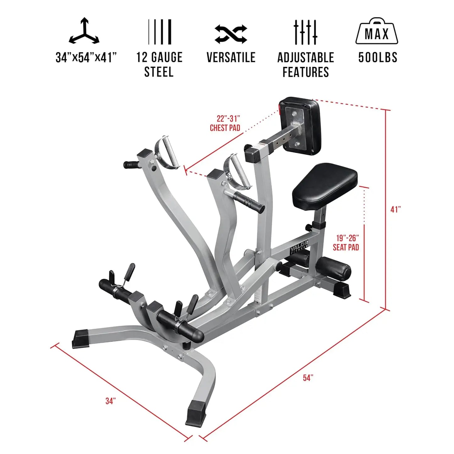 Seated Row Machine Plate Loaded With Converging Arms And Handles