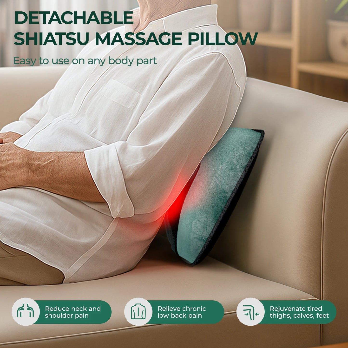 HIMOU Full Body Massage Mat With Heat Detachable Massager Pad