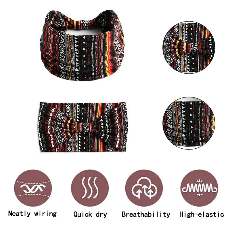 Bohemian Trendy Yoga Motion Hairpie Sweat-Absorbing Sweat Absorption And Elastic Cotton Head Ladies Headwear Hair Accessories