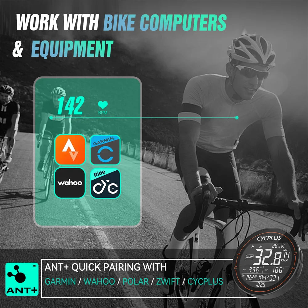 CYCPLUS Heart Rate Sensor Belt Bluetooth ANT Plus For Garmin