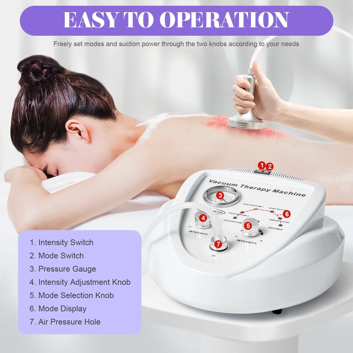 Professional Vacuum Therapy Machine With 24 Cups And 3 Pumps