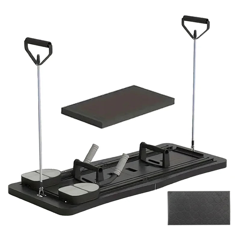 Multifunctional Foldable Pilates Reformer for Home Fitness