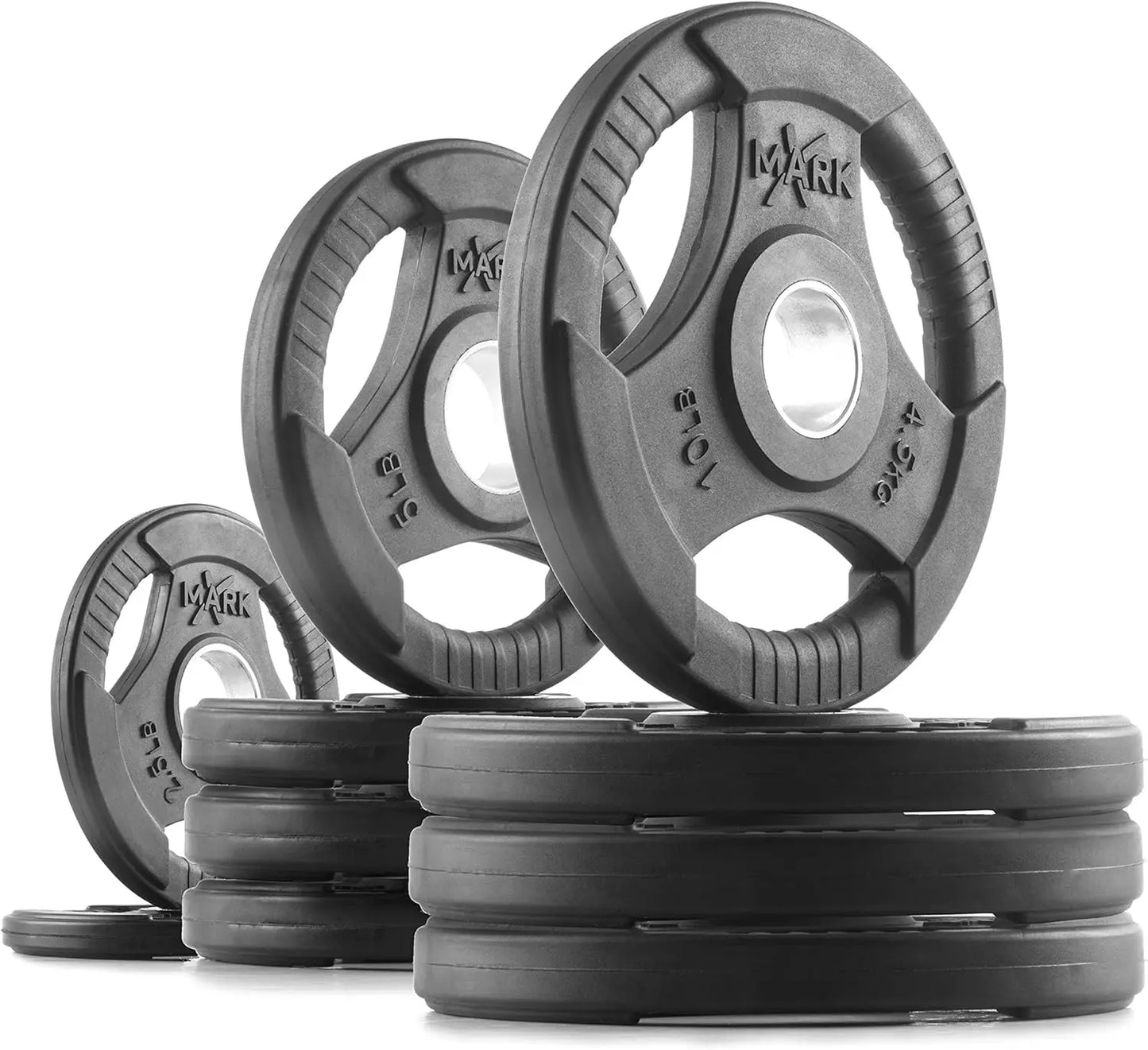 Weight Plates Set 45 Lb Rubber Coated Barbell Home Gym