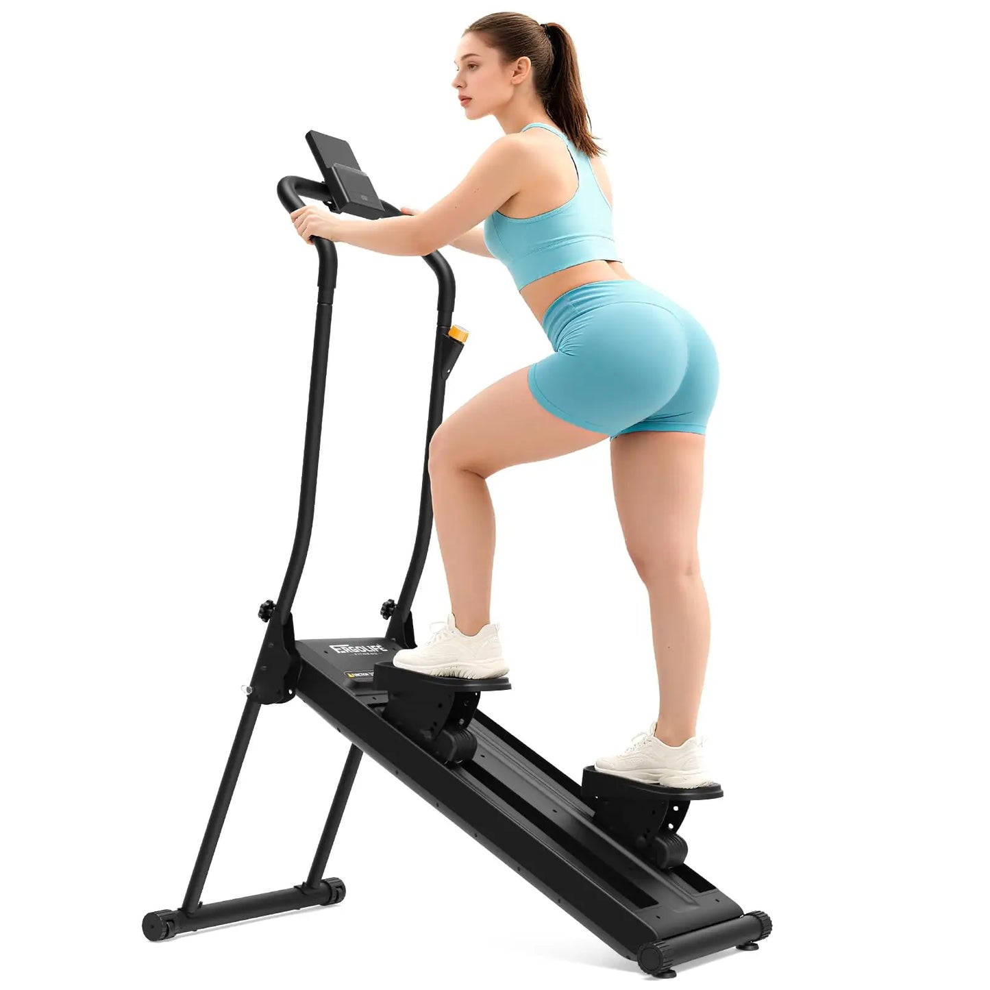 ERGOLIFE Stair Stepper with 6-Level Adjustable Resistance, 350lbs Upgrade Foldable Stairmaster Machine for Home Gym Workout