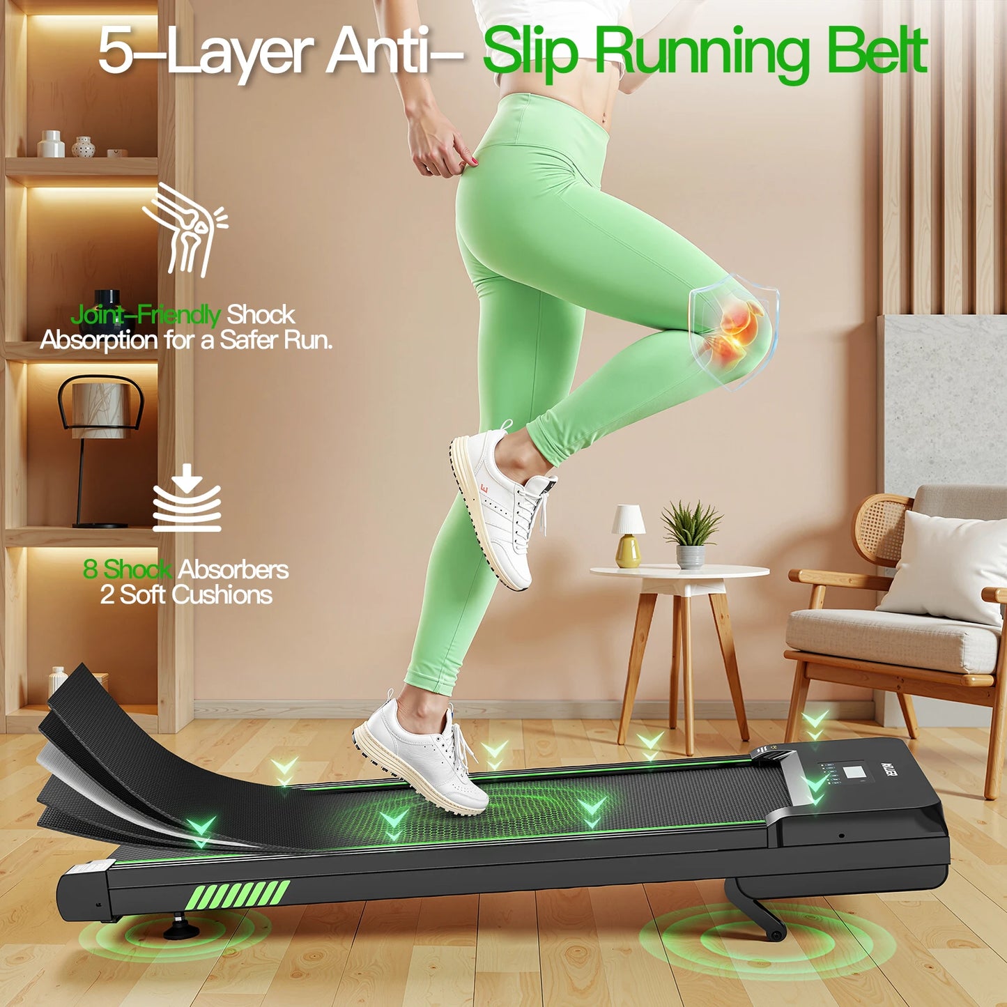 AKLUER Walking Pad with 12% Incline, 2.5HP Under Desk Treadmill