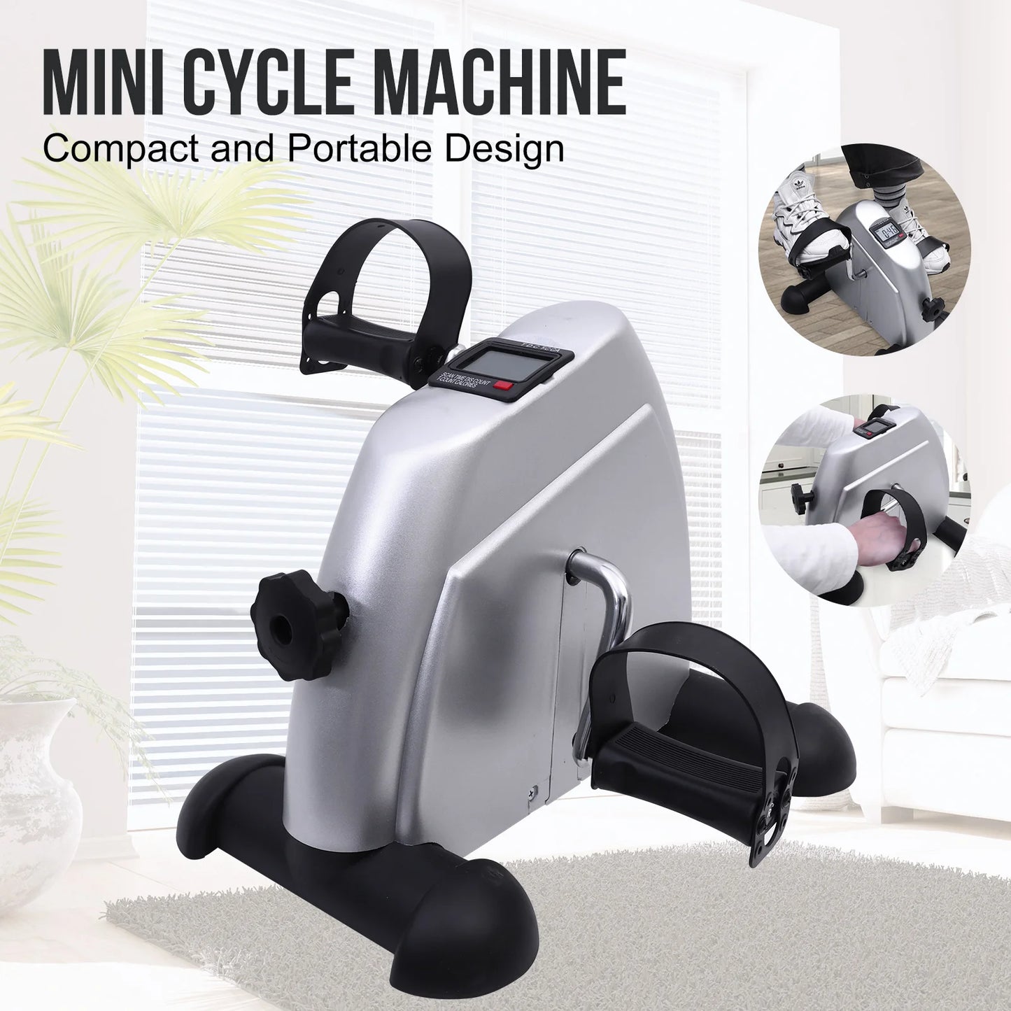 Under Desk Mini Pedal Exercise Bike With LCD Display