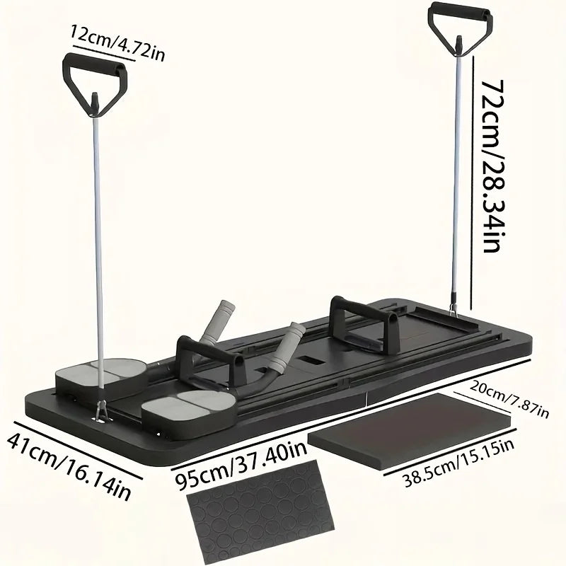 Multifunctional Foldable Pilates Reformer for Home Fitness