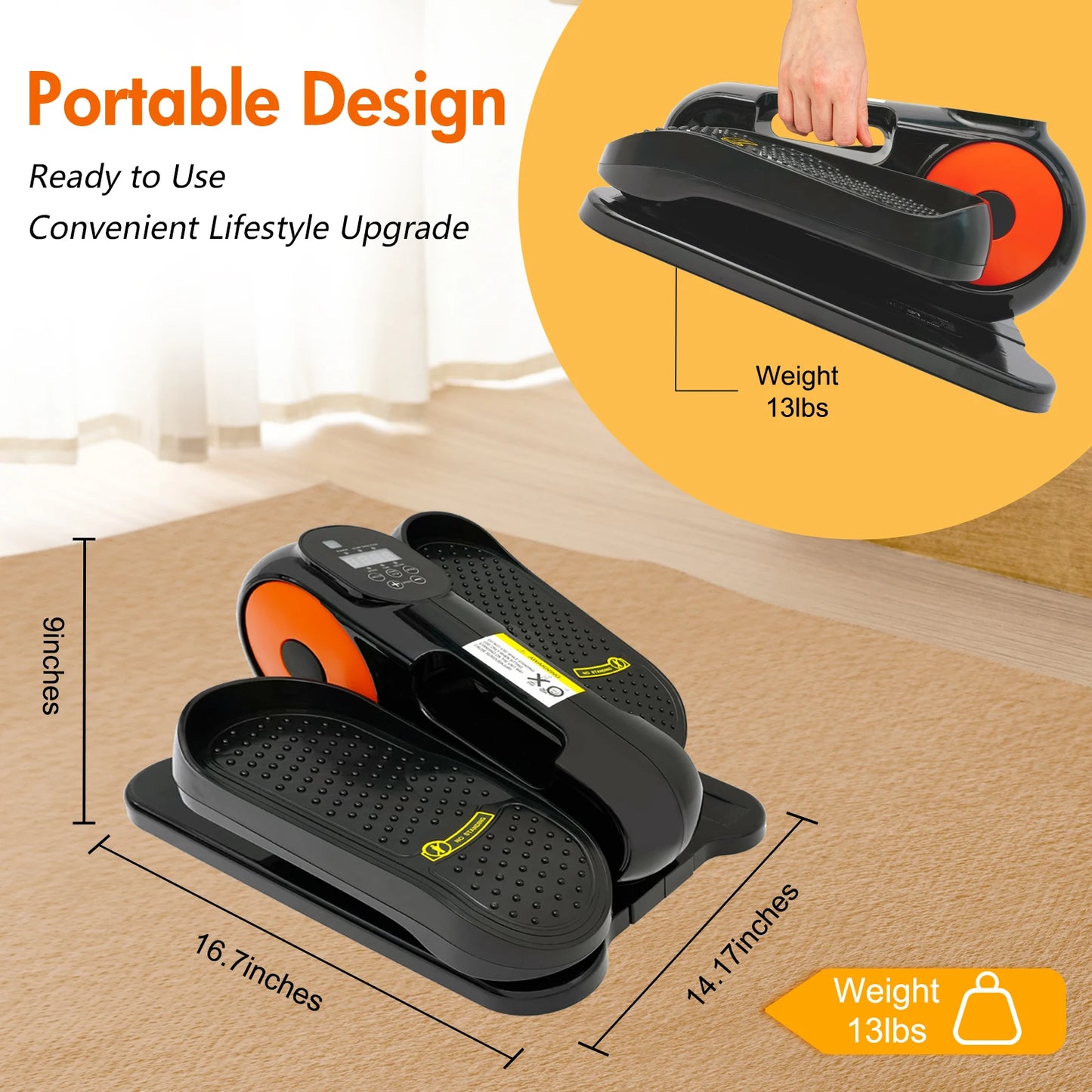 Gamewiu Under Desk Elliptical Leg Exerciser Quiet 12 Speed