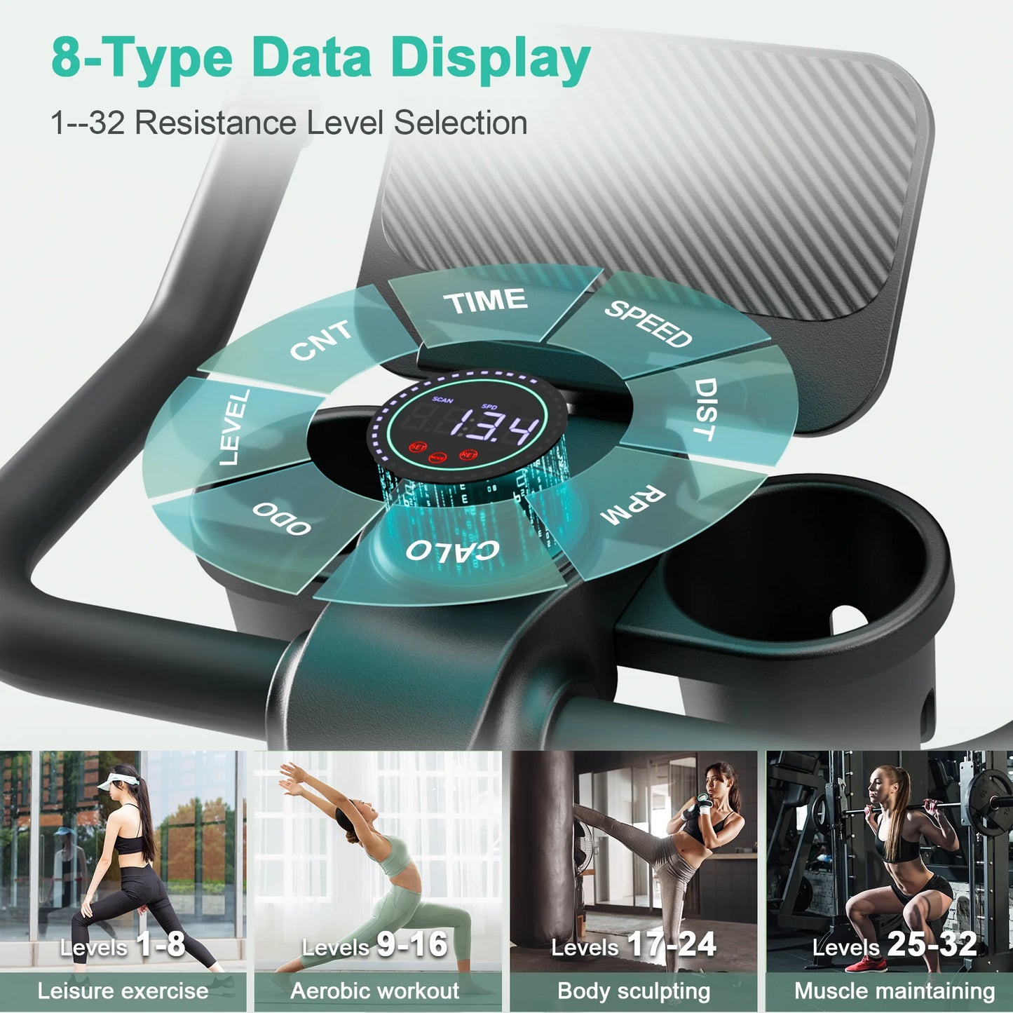 Superun 32-Level Magnetic Resistance Exercise Bike for Home