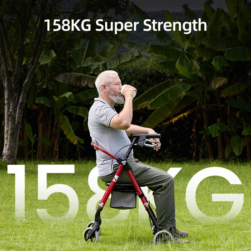 MAIDESITE Rollator Walker With Ergo Seat And Backrest