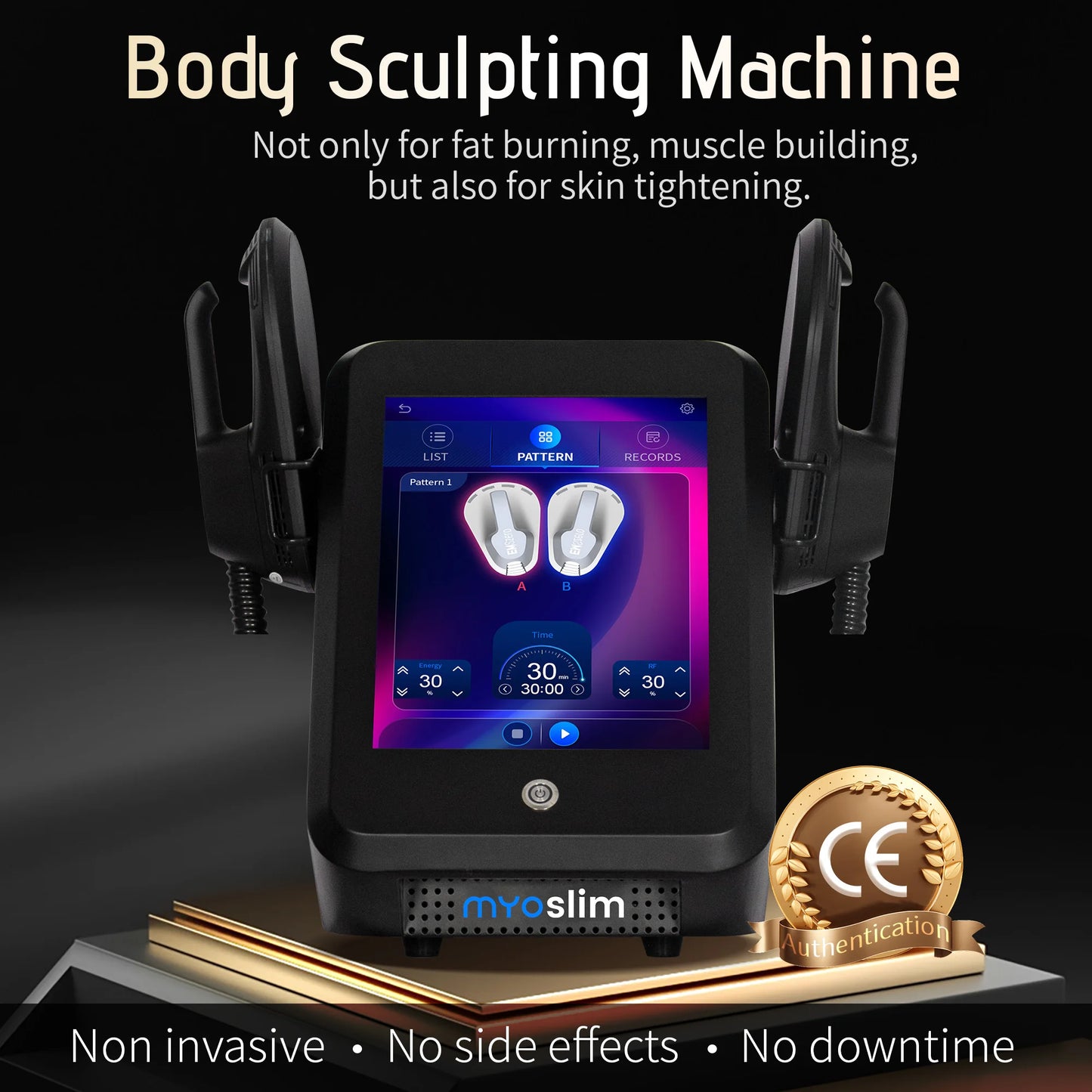 6500W HI-EMT RF EMS Body Sculpt Machine, Electric Muscle Stimulator Massager for Body Shaping & Butt Lifting 2026 Myoslim