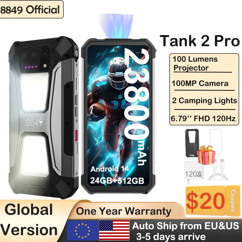 8849 Tank 2 Pro Rugged Projector Smartphone