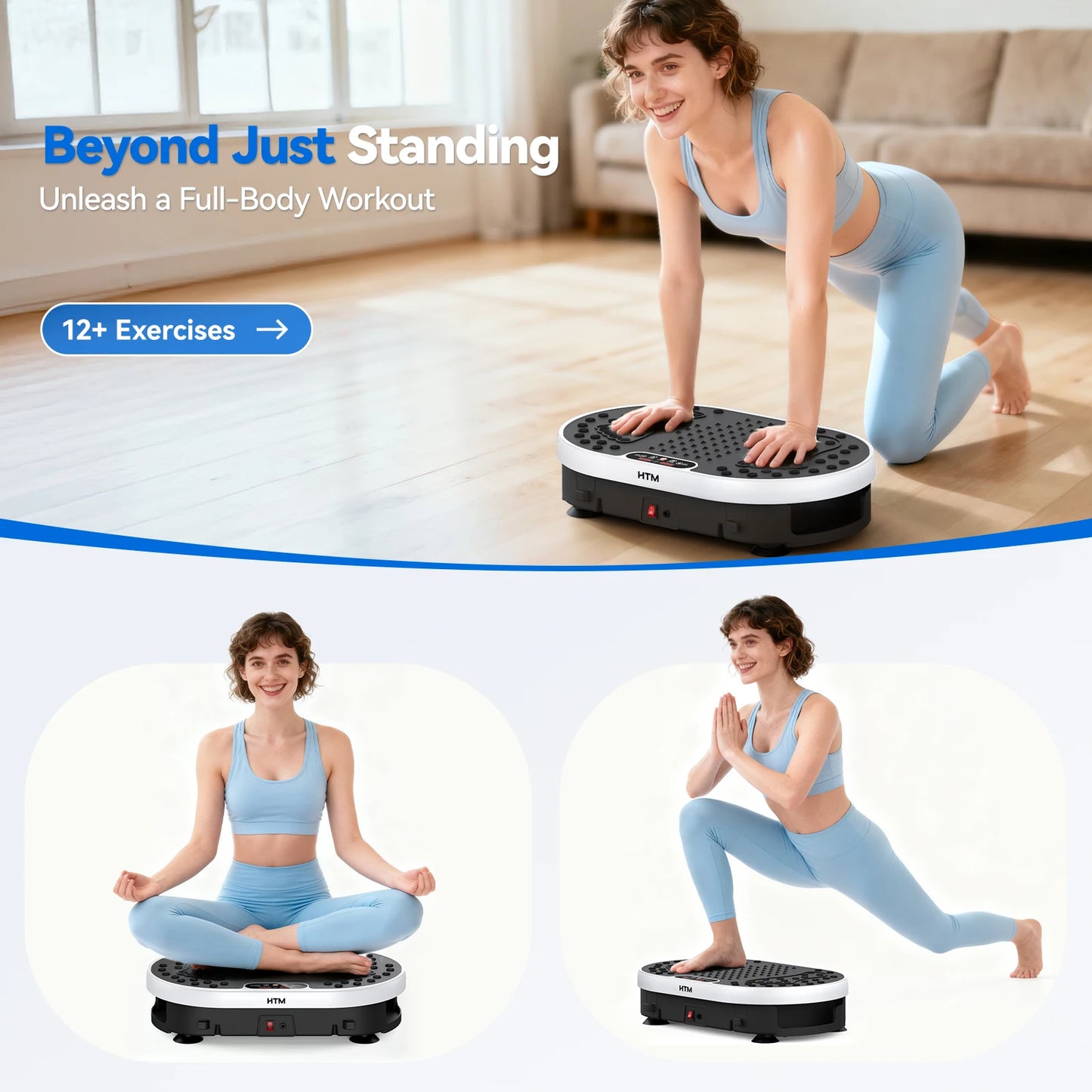 Vibration Plate High Frequency Vibration Fat Burning Fitness Platform 9 Programs 120 Levels Home Gym Weight Loss Remote Control