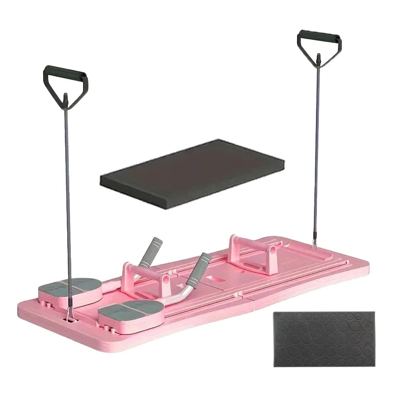 Multifunctional Foldable Pilates Reformer for Home Fitness