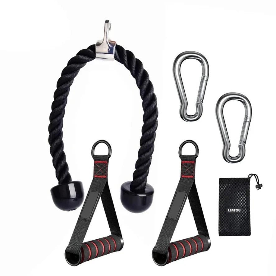 None Triceps Lowering Rope Face Pull Handles Gym Tension Cord