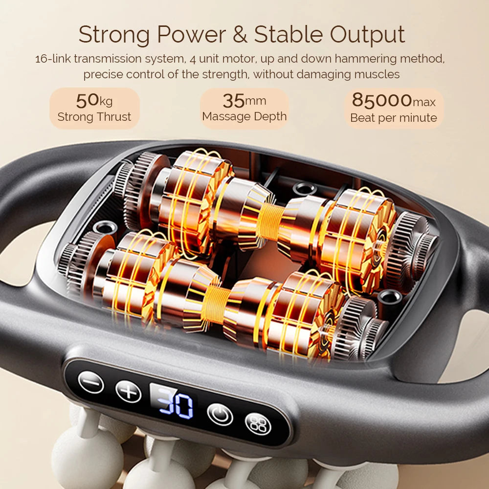 Foreverlily 16 Head Fascia Gun High Frequency Massage Device