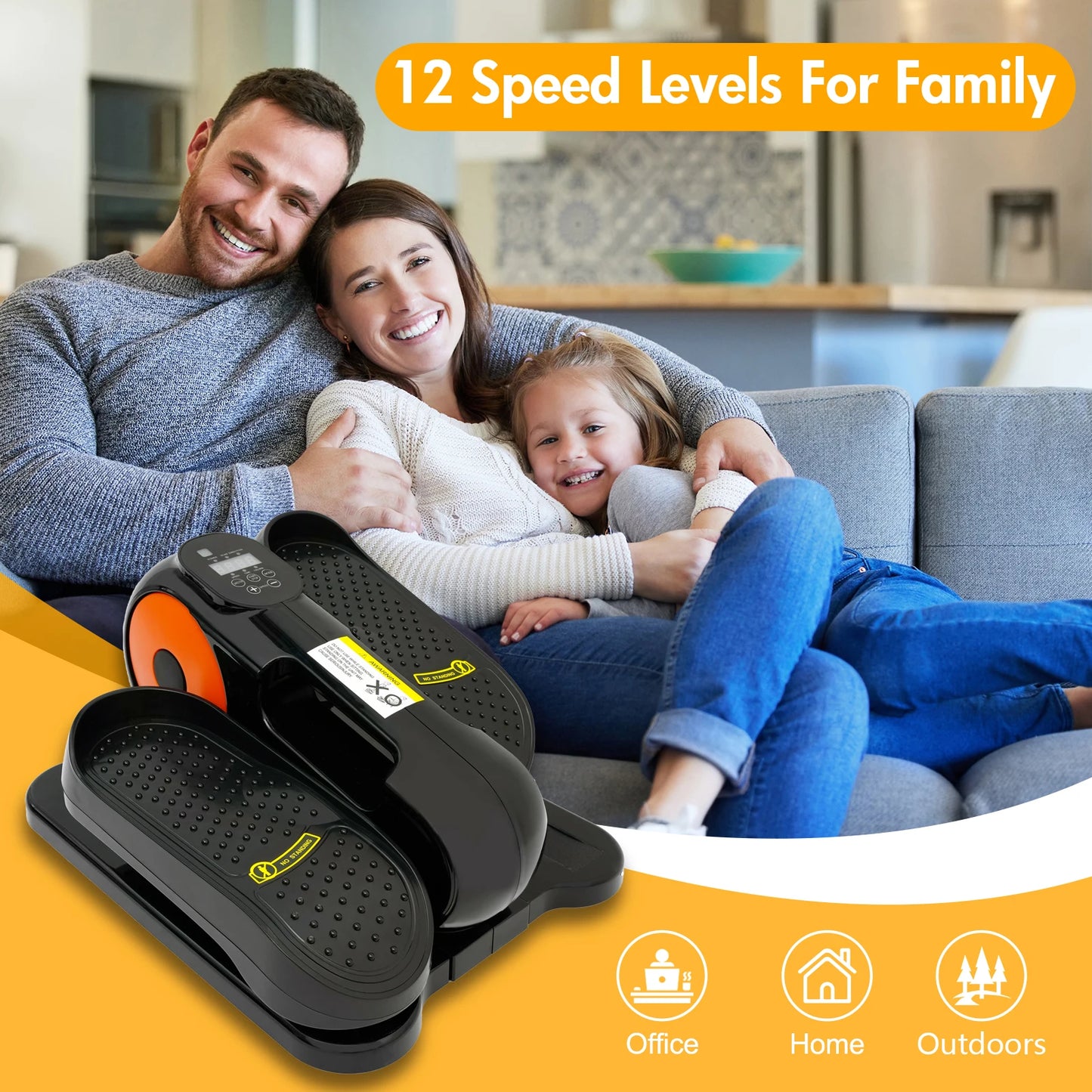 Gamewiu Under Desk Elliptical Leg Exerciser Quiet 12 Speed