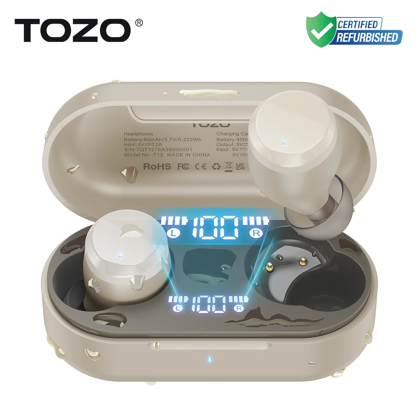 TOZO Tonal Dots TWS Earbuds With LED Display ENC Calls