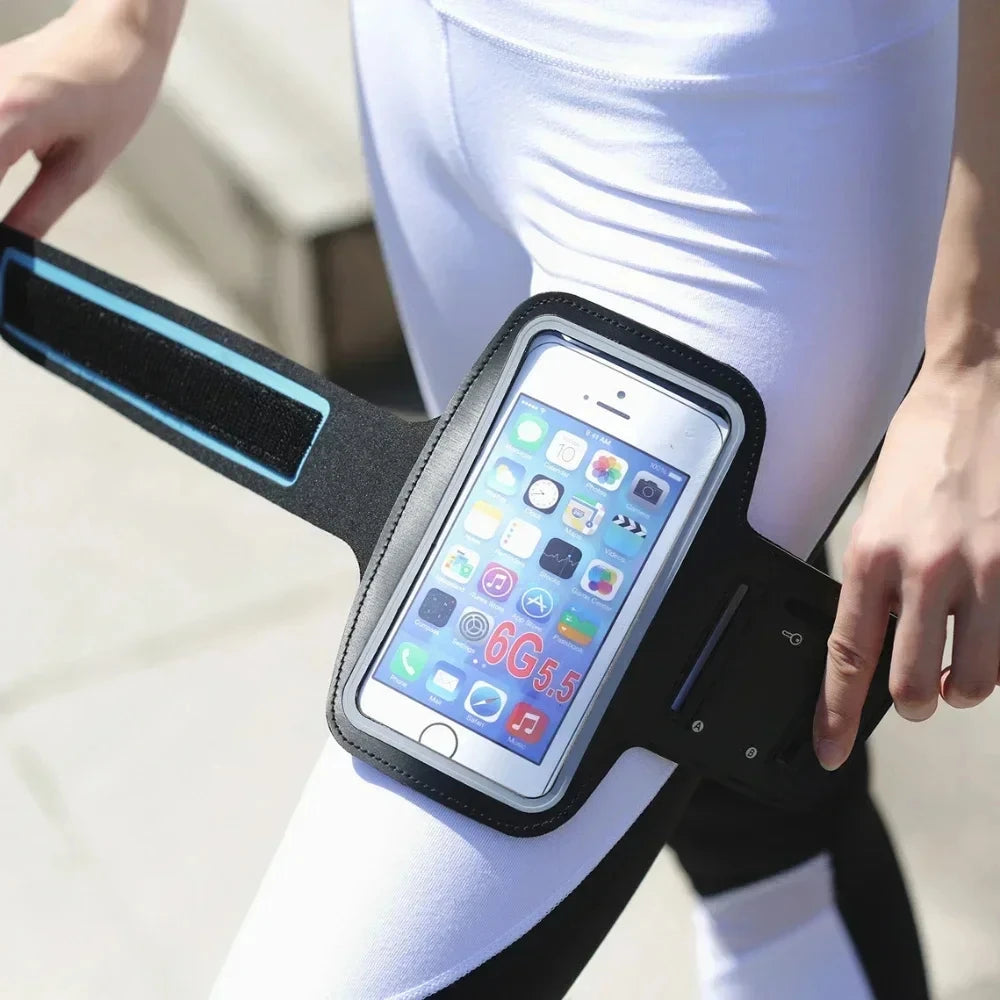 Running Armband for iPhone 13 14 15 with Card Slot & Key Pockets, Sports Arm Bands Cell Phone Holder Fit Up to 6.5 Inch