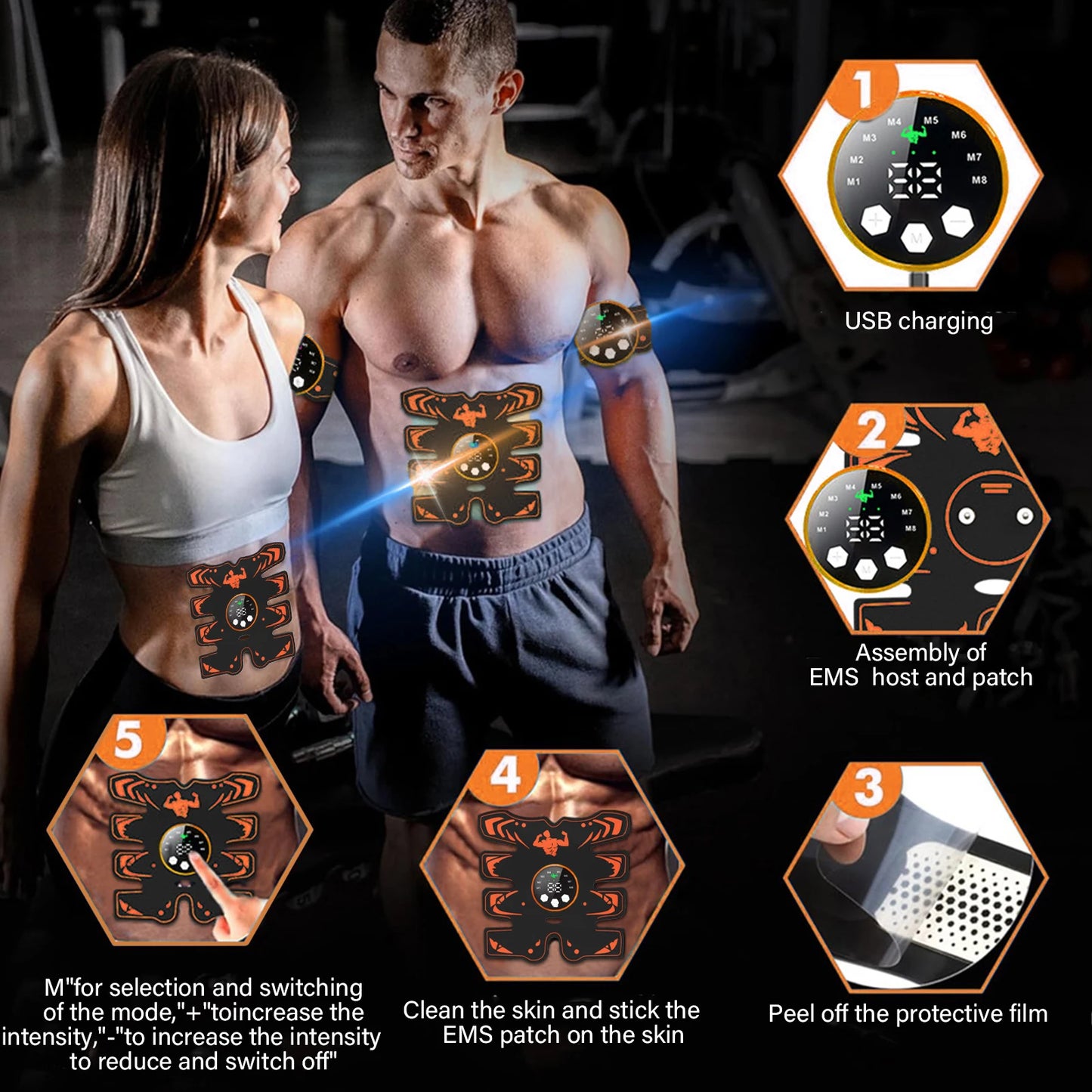APWIKOGER Ab Stimulator Belt for Fitness and Strength Toning Training