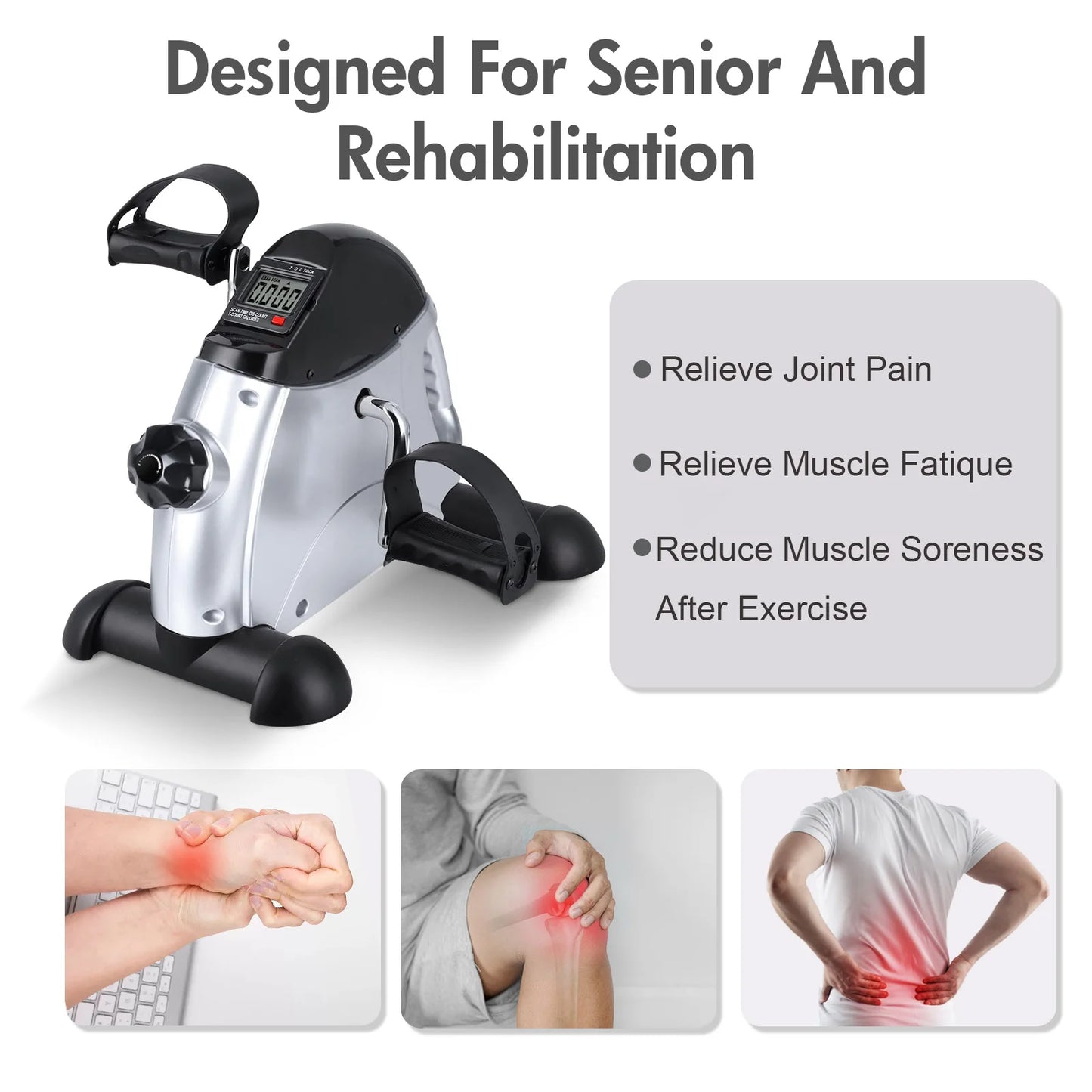 Under Desk Mini Pedal Exercise Bike With LCD Display