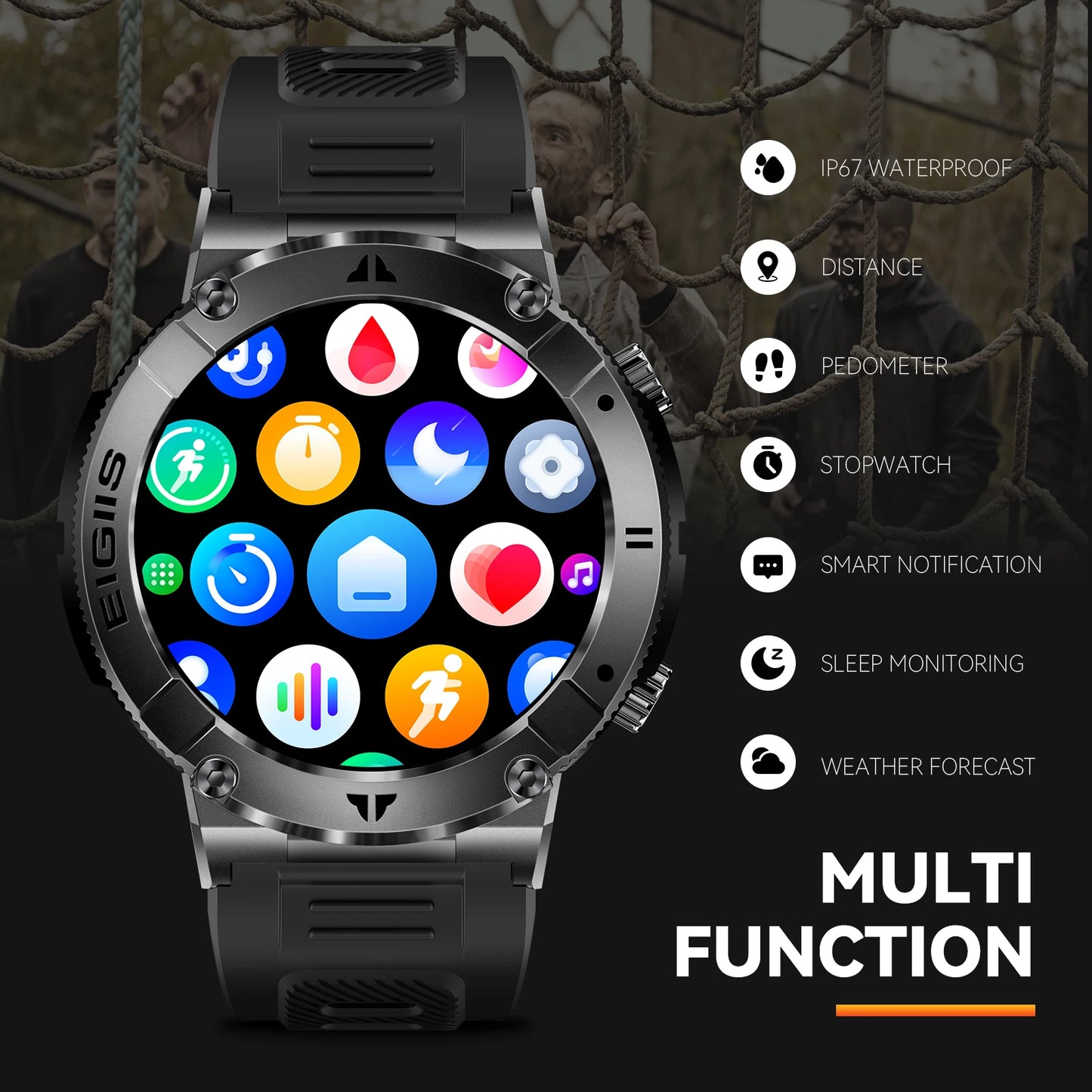 LaNikar Smart Watch Men TFT Display Bluetooth Call Blood Pressure