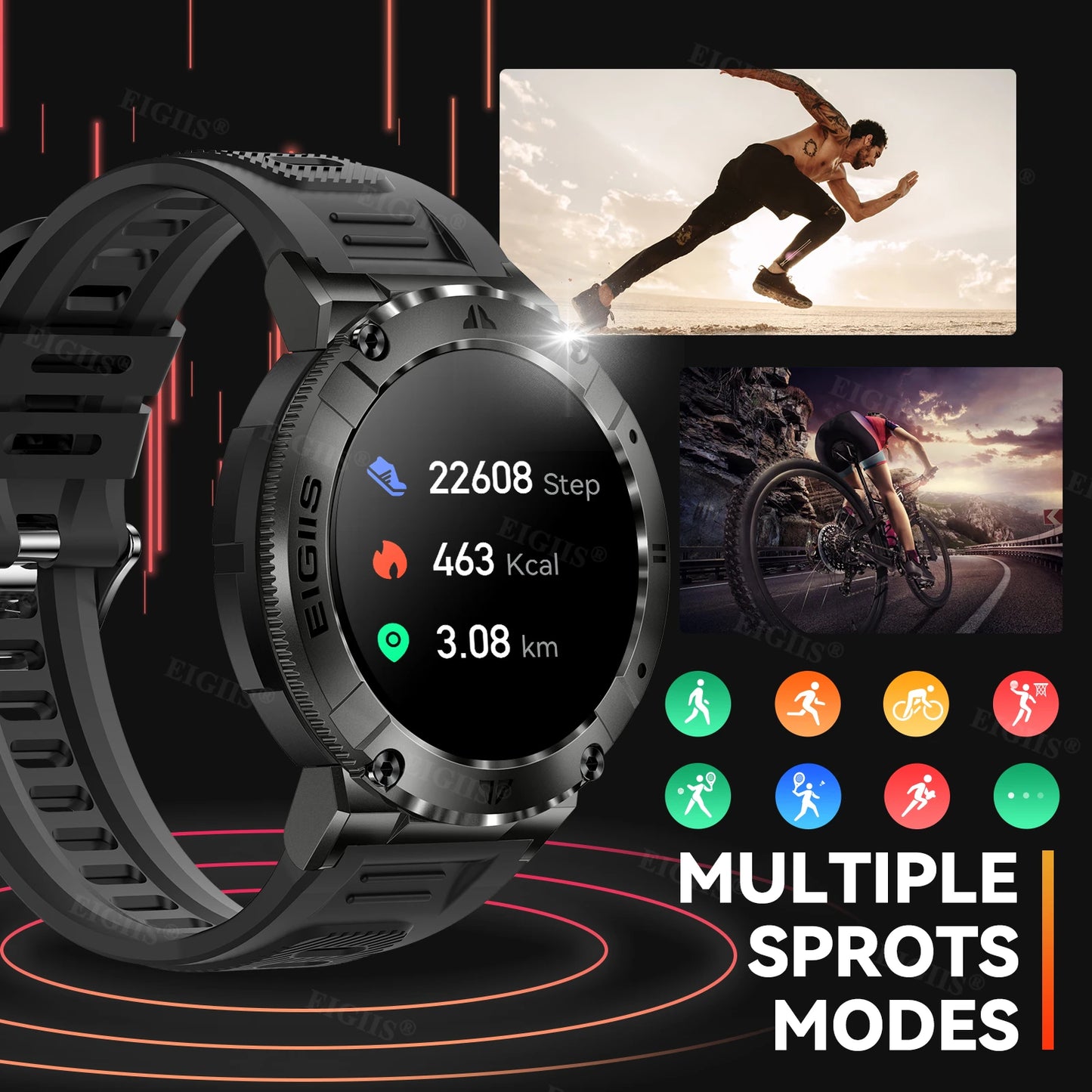 LaNikar Smart Watch Men TFT Display Bluetooth Call Blood Pressure