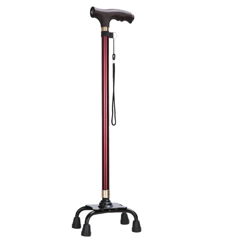 LED Light Adjustable Walking Stick For Seniors Aluminum Shaft