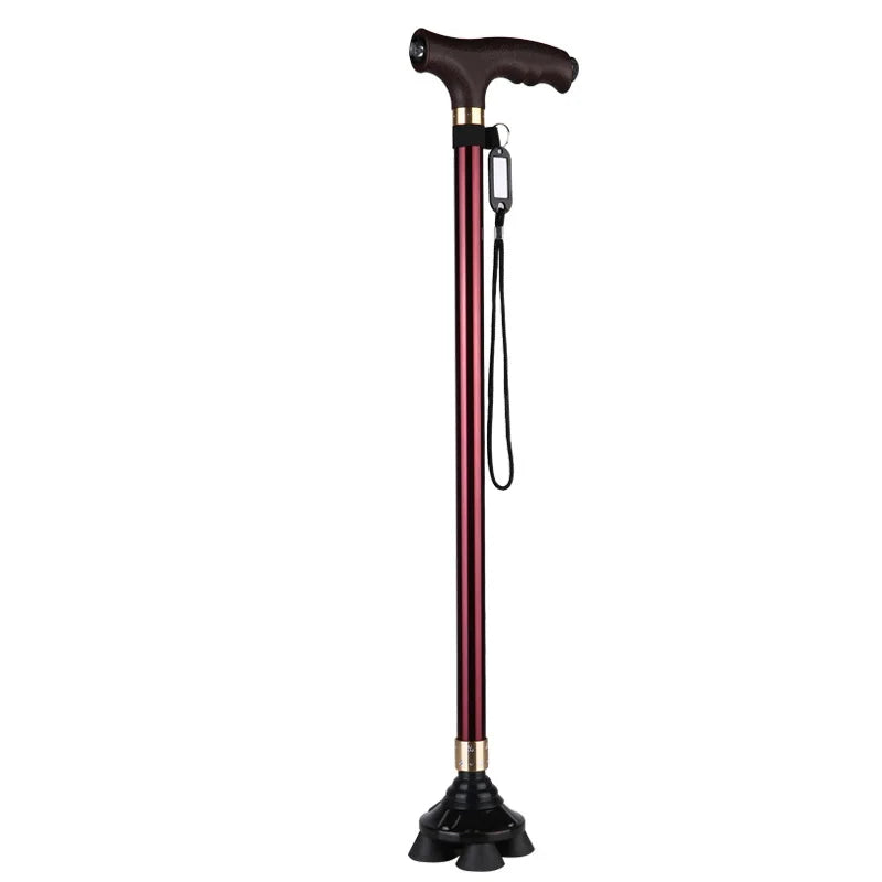 LED Light Adjustable Walking Stick For Seniors Aluminum Shaft